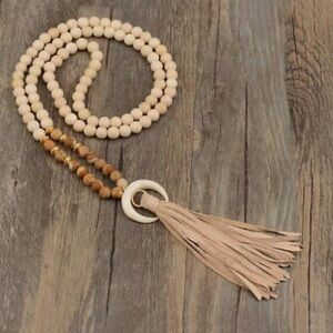 Mother Earth Prayer Mala 

Cream and Brown Beaded Mala with Tassel